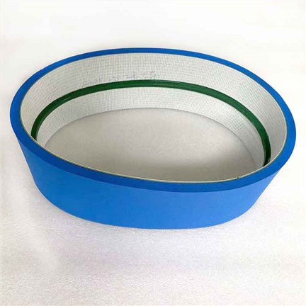 Cinta transportadora de PVC amb escuma blava